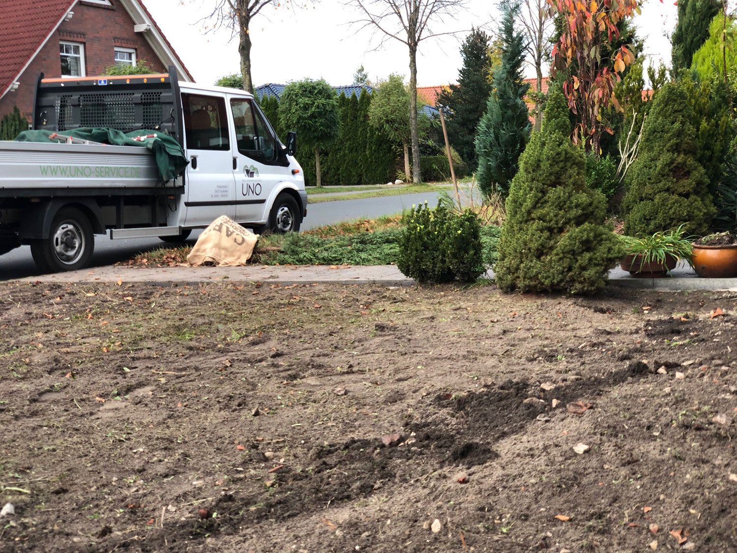 Eine umgebuddelte Fläche